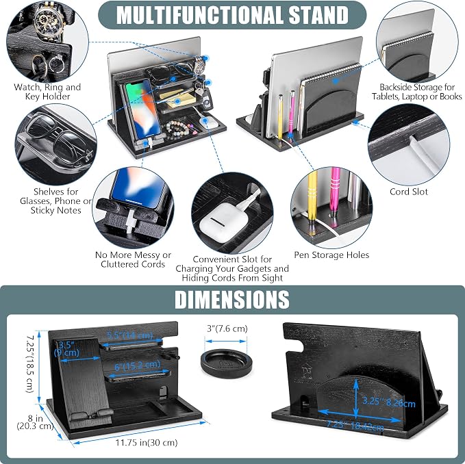 Black Wood Phone Docking Station - Image 3