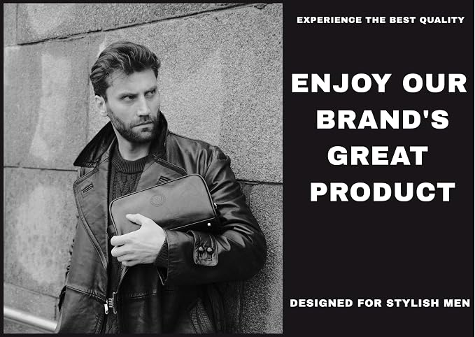 Dopp Gift Large Travel Toiletry Bag Premium Quality PU Leather Two compartments - Image 3