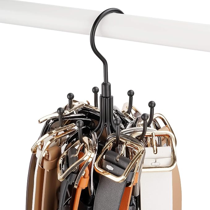 ZEDODIER Belt Hanger, 2 Pack Rotatable Belt Rack Closet Accessories Organizer - Image 4