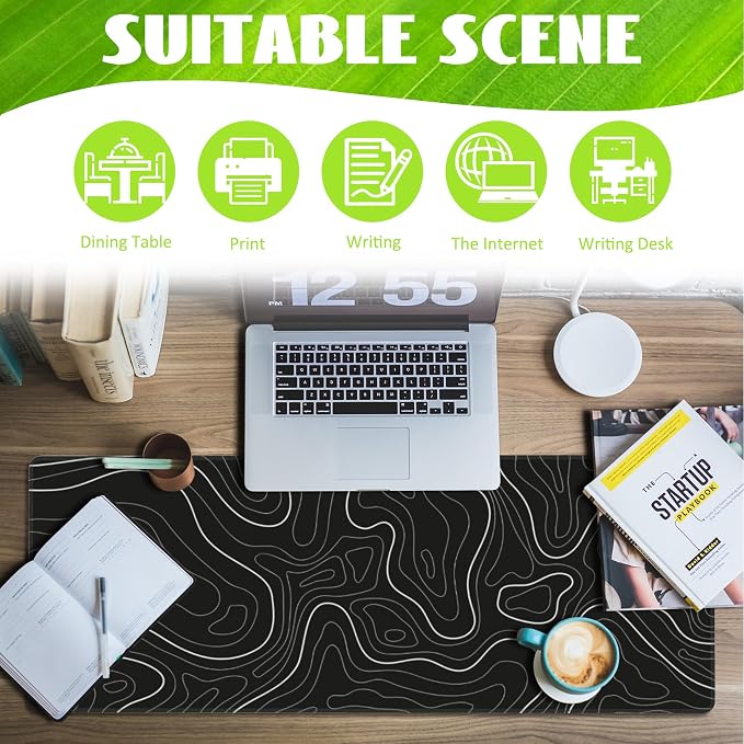 Desk Mat, Topographic Contour Large Gaming Mouse Pad - Image 3
