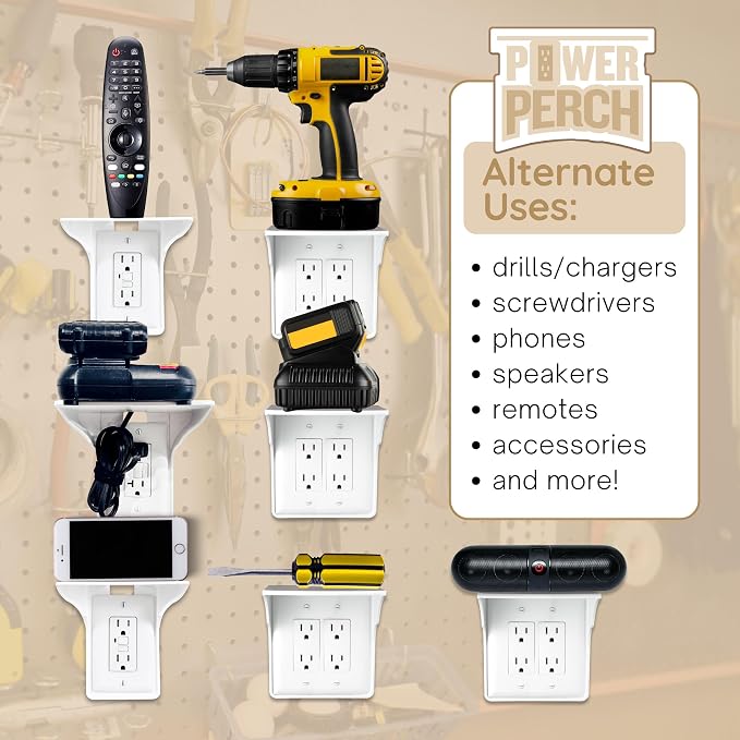 Power Perch Double Wall Outlet Shelf - Image 5