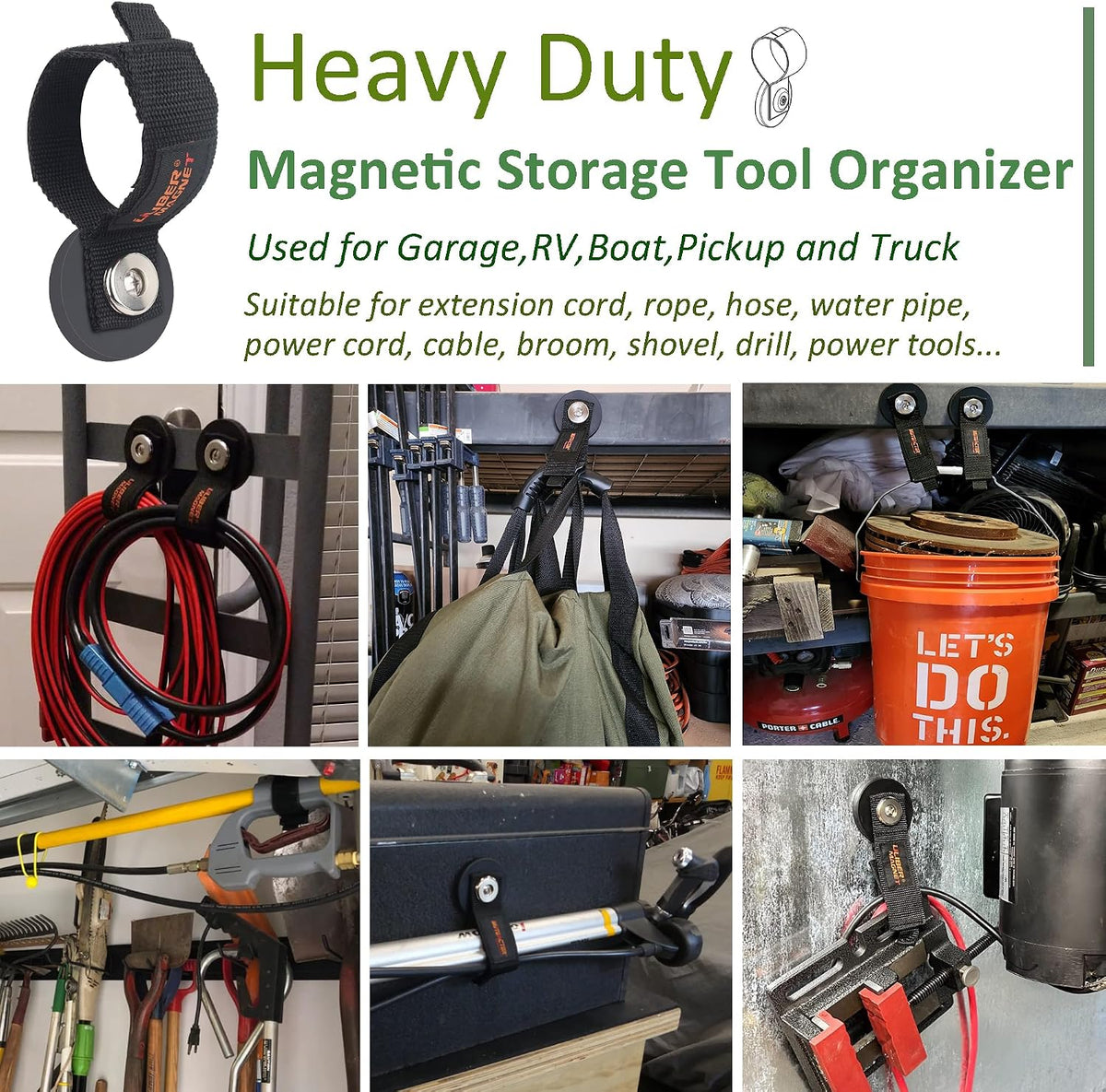 Strong Magnetic Storage Strap,Heavy Duty Magnetic Garage Storage Tool