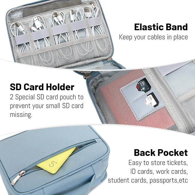 Lanola Electronic Organizer, Travel Cable Organizer Bag Pouch Electronic - Image 6