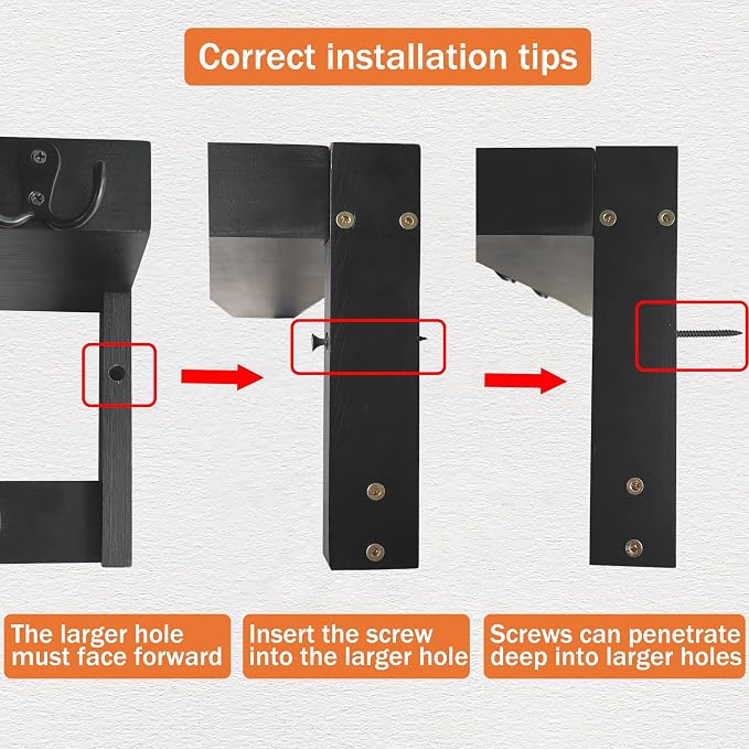 Coat Rack Wall Mount with Shelf, Coat Hanger Wall Mount with Key Hooks and Mail - Image 7