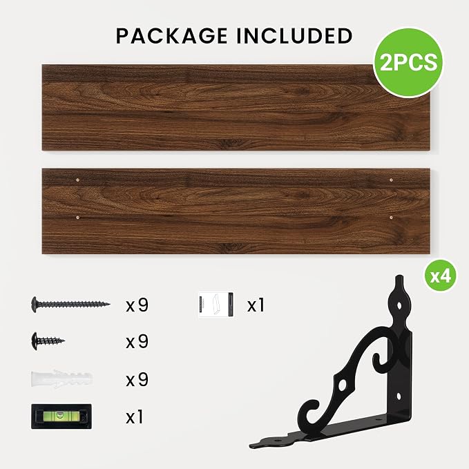 RICHFOCUS Floating Shelves for Wall Decor, 35.4W x 8D Shelves Set of 2 - Image 5