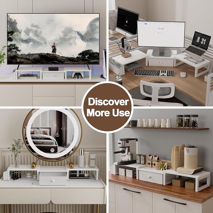 LAND·VOI Heavy Duty Dual Monitor Stand, Holds 2 Screens Up to 27 Inches - Image 8