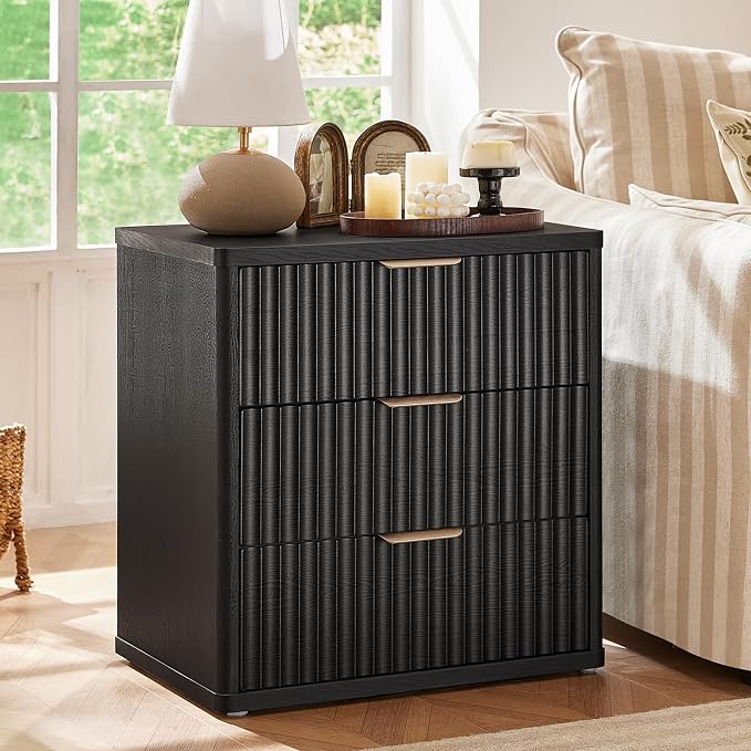 LEYAOYAO 23" Wide Fluted Farmhouse Night Stand Set of 2 - Image 5