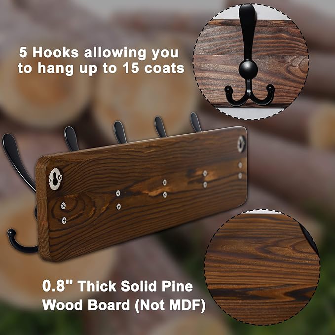 Dseap Coat Rack Wall Mount - Image 9