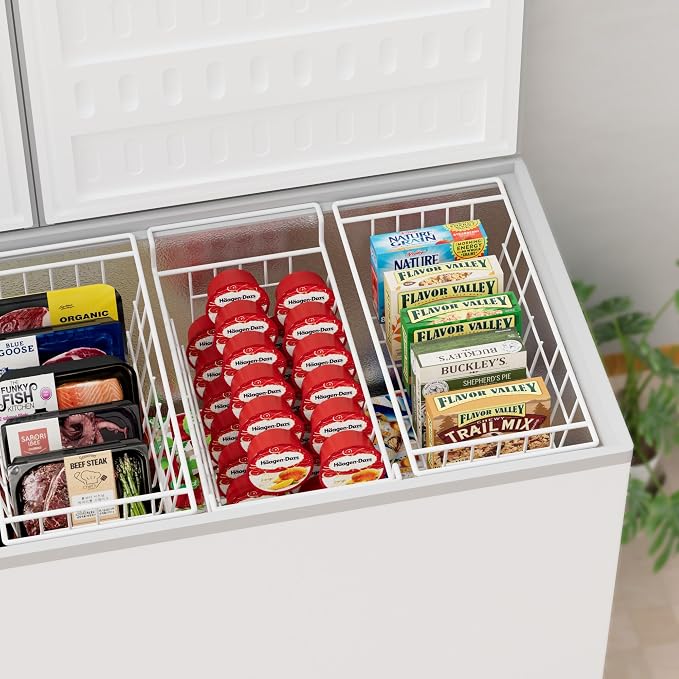 Chest Freezer Organizer Bins, Deep Freezer Basket Storage Rack Bins Wire Metal - Image 2