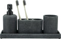 ZCCZ - Black Bathroom Accessories Set 4 Pcs - Toothbrush Holder, Soap Dispenser by zccz