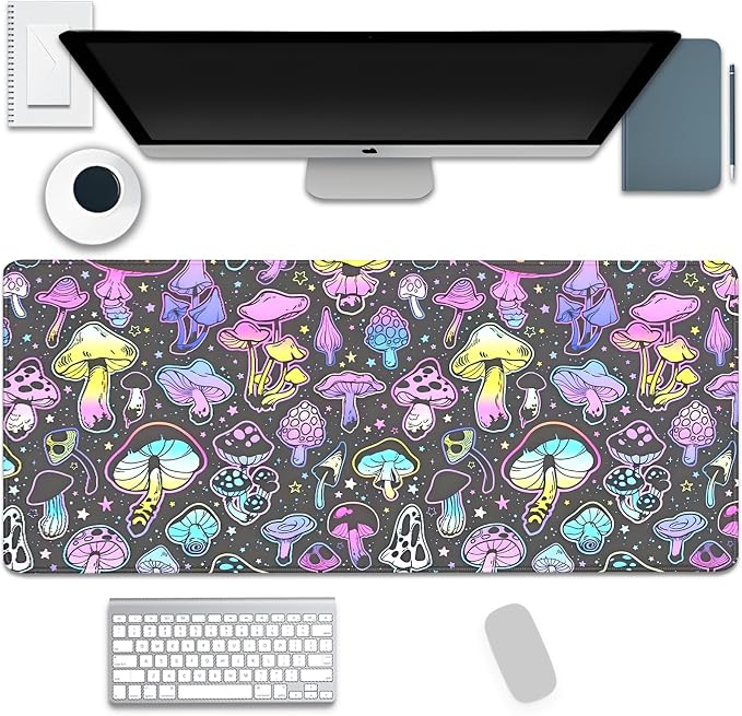 Colorful Mushrooms Mouse Pad, Large Extend Mousepad Desk Pad by Unknown