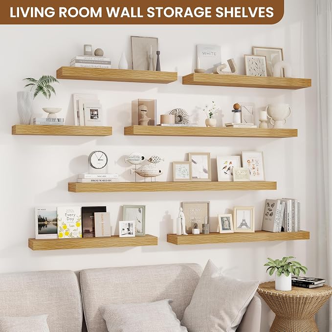 fuqing Floating Shelves for Wall, Wall Mounted Wood Floating Shelf - Image 2