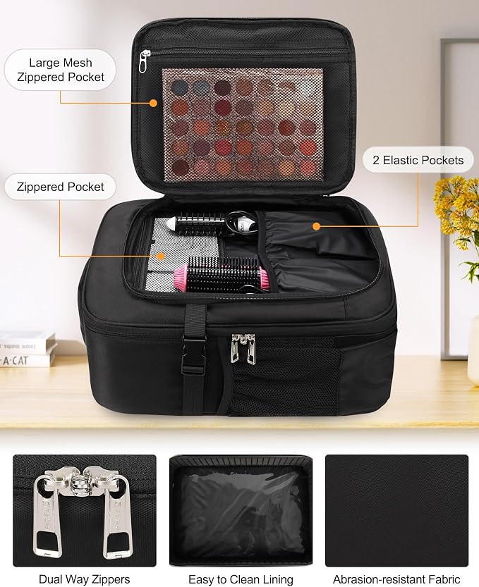Relavel Makeup Backpack, Professional Travel Train Case Makeup Artist Kit Set - Image 3