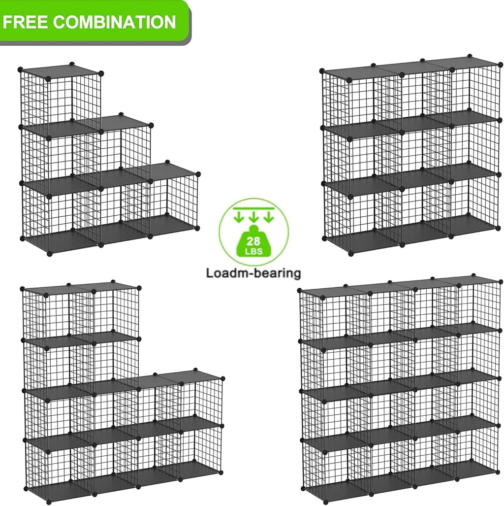 Wire Cube Storage Organizer, Metal Storage Shelves Bookshelf