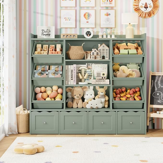 HITHOS 55" W Kids Toy Storage Organizer, Large Toy Box - Image 8