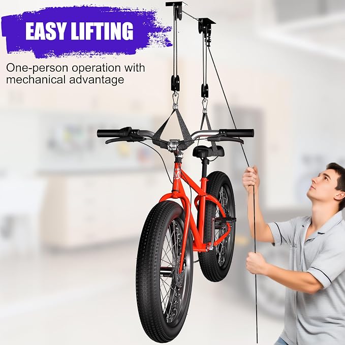 Bike Hoist, Heavy Duty Ebike Lift Pulley System - Image 5