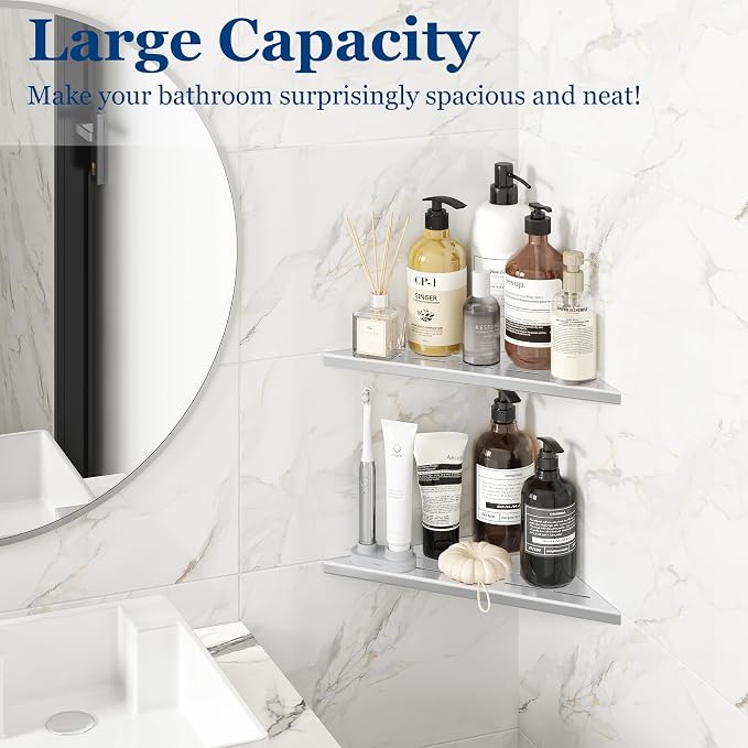 Corner Shower Shelves, 10” Recessed Tile Shower Shelf, 304 Stainless Steel - Image 4
