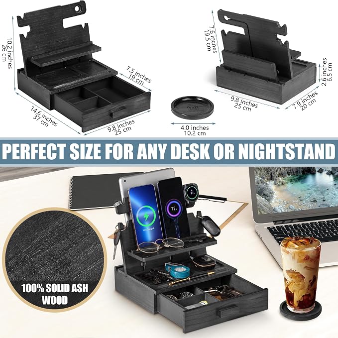 Black Wood Phone Docking Station - Image 6