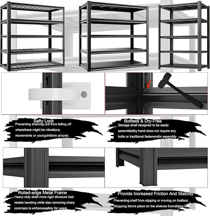 Storage Shelving Unit Heavy Duty Garage Shelves Metal Organizer Utility Rack - Image 6