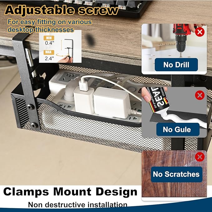 Large Under Desk Cable Management Tray - Image 5