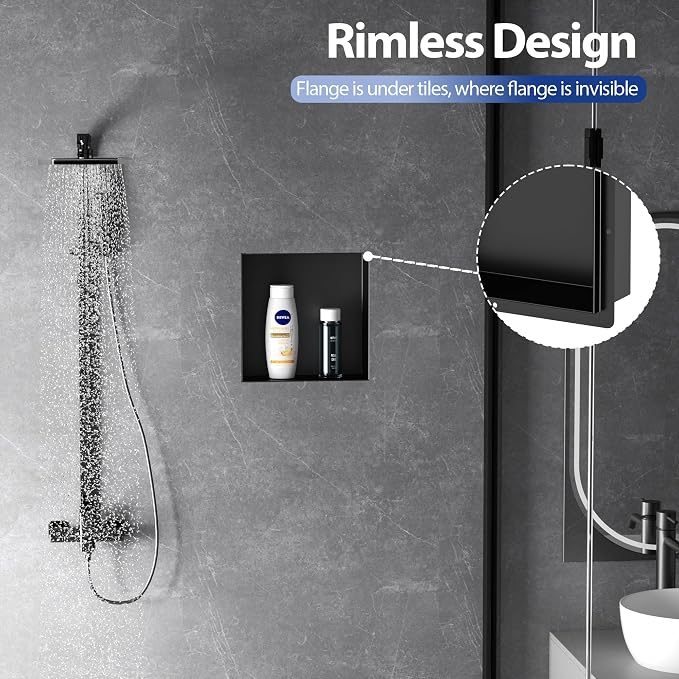Stainless Steel Shower Niche 12" X 12", No Tile Needed Wall Niche Shower - Image 4