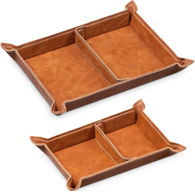 Navaris Faux Leather Tray Set by Navaris