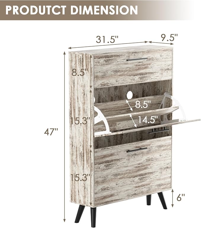 MU Shoe Cabinet Storage for Entryway, Shoe Organizer - Image 2