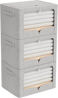 FHSQX 3 Pack Clothes Storage Bins Foldable Metal Frame Storage Box Extra Large by FHSQX