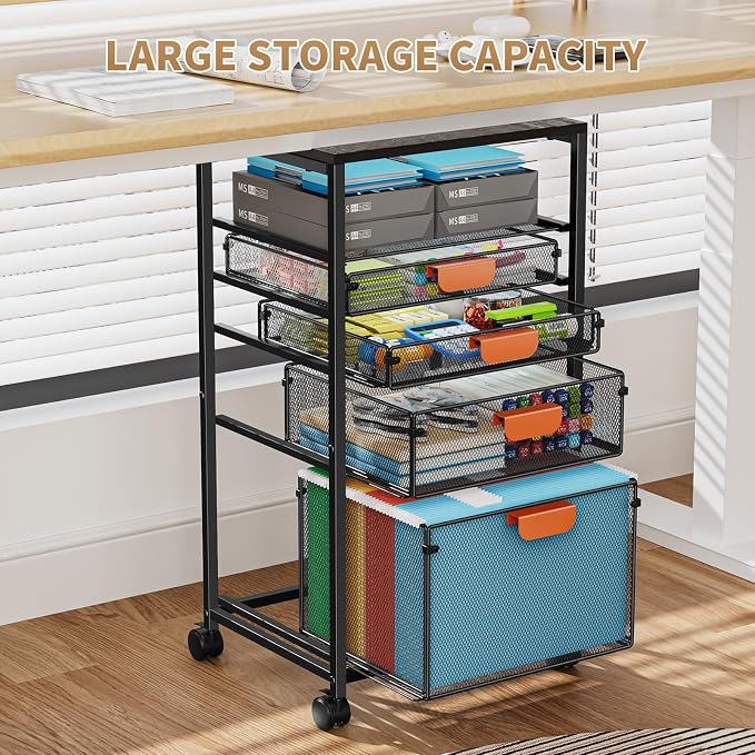 Marbrasse Rolling File Cart - Image 3