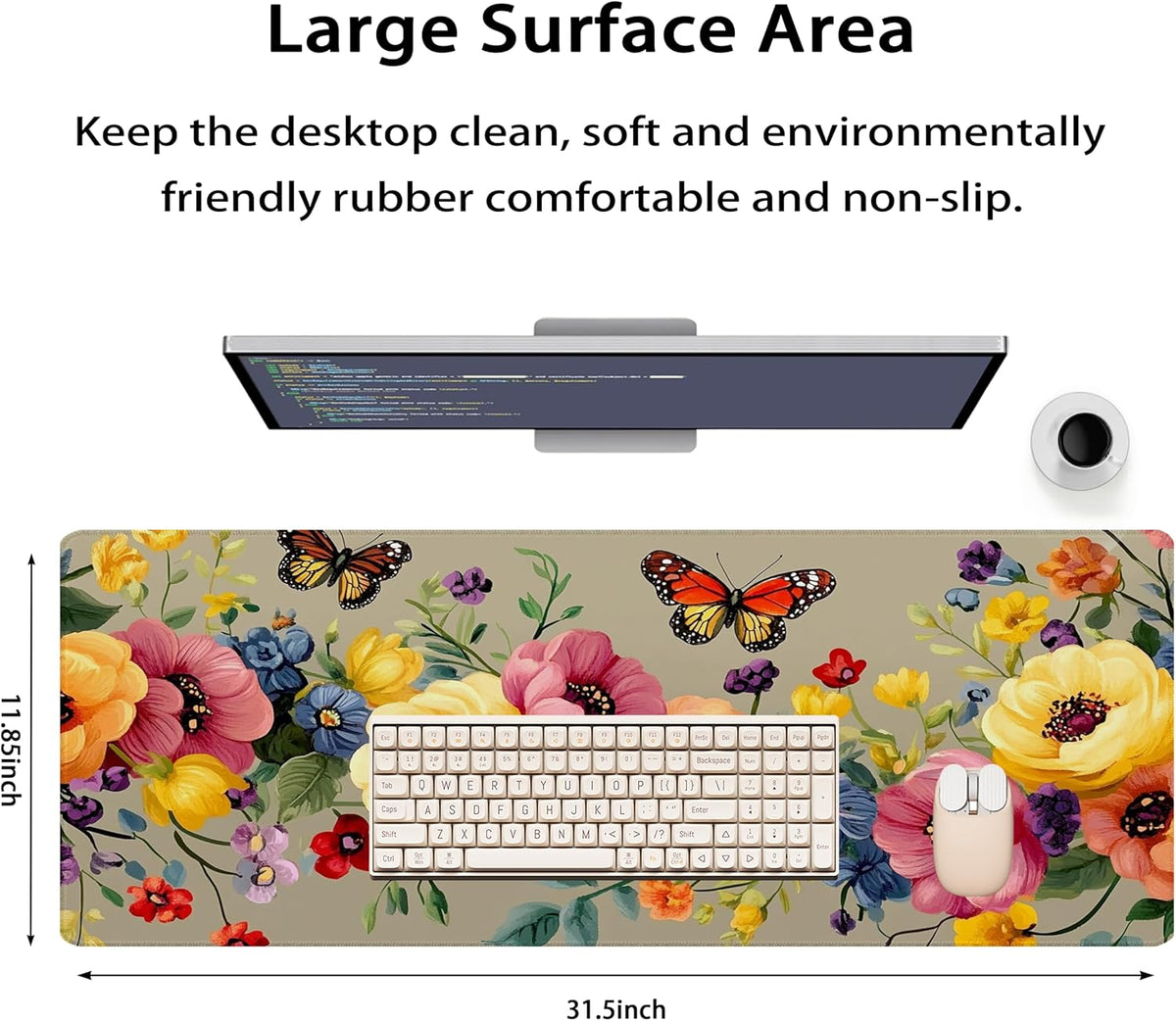 31.5”x11.8”Large Gaming Mouse Pad for Desk, Mouse Mat with Seamed