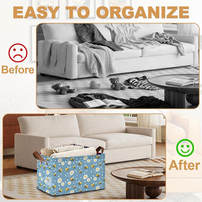 32L Large Storage Bins with Handles, Basket Organizer - Image 4