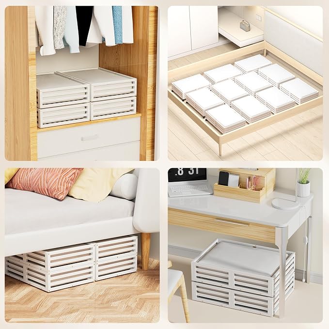 Wisuce Bamboo Under Bed Storage Containers- Underbed Organizer - Image 6