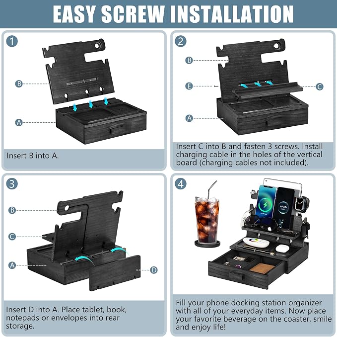 Black Wood Phone Docking Station - Image 7