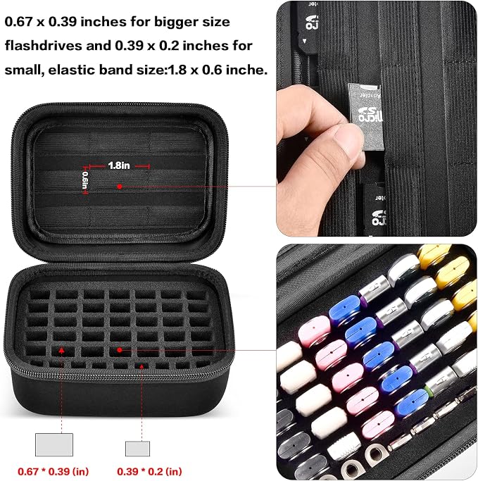 Comecase USB Flash Drive Case, Thumb Drive, Memory Card SD SDXC SDHC Card - Image 2