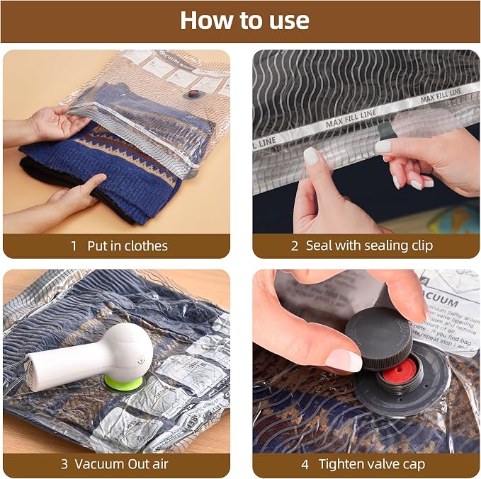 Vacuum Bags for Travel, 15 Pack Carry-on Size Compression Packing Bags for - Image 8