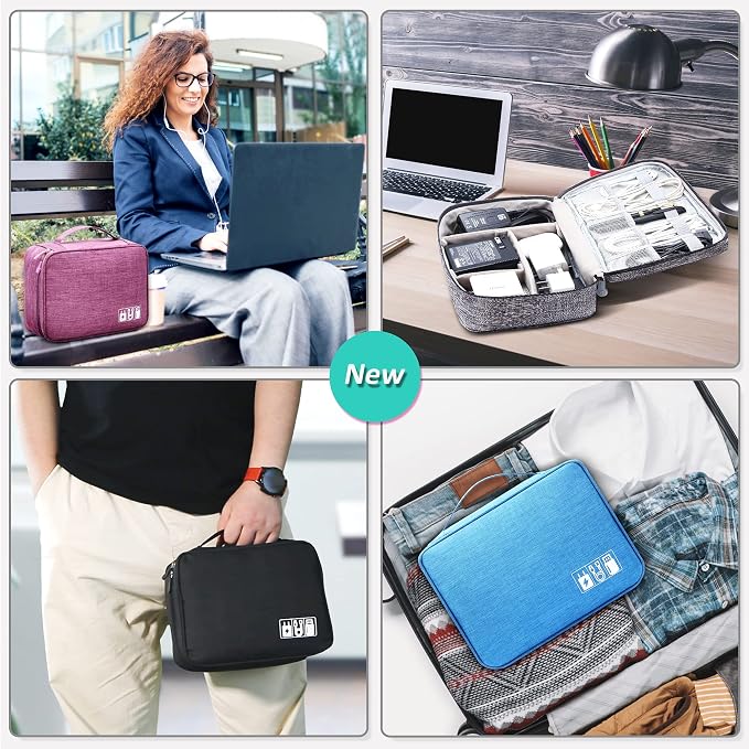 Electronics Organizer Travel Cable Organizer Bag Waterproof Portable Digital - Image 6