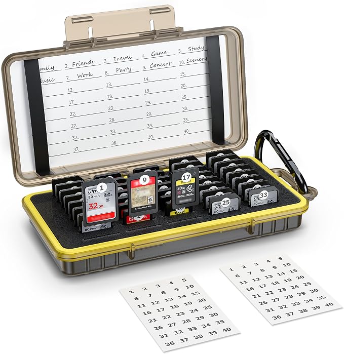 40 Slots Durable Memory Card Case Holder Organizer Keeper Water-Resistant by Kiorafoto