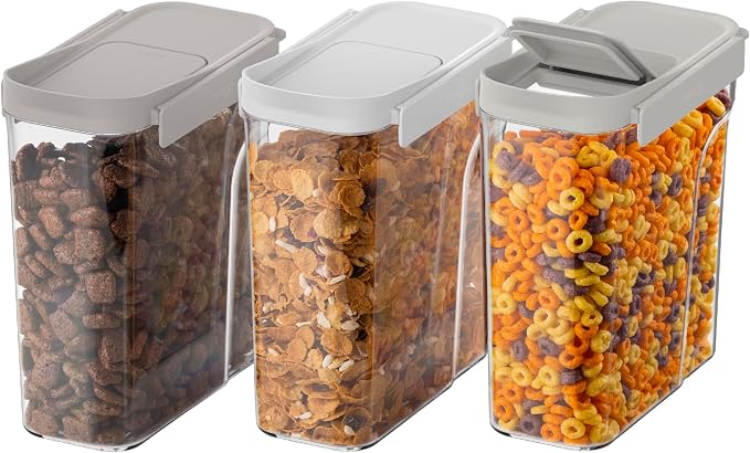 Bentgo Pantry - 6-Piece Airtight Cereal Containers, Easy Push & Pour Lid by Bentgo