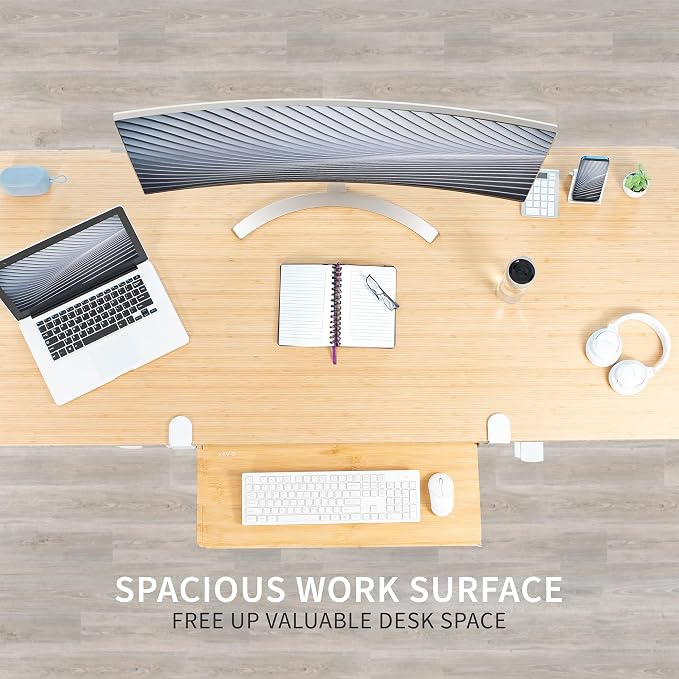 VIVO Large Clamp-on Computer Keyboard and Mouse Under Desk Slider Tray - Image 2