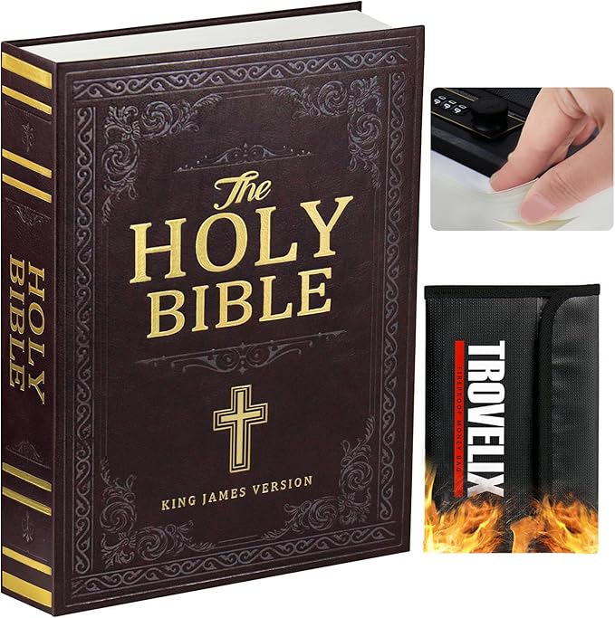 Book Safe with Combination Lock, Hidden Safe with Fireproof Bag, Secret by KOFAIR