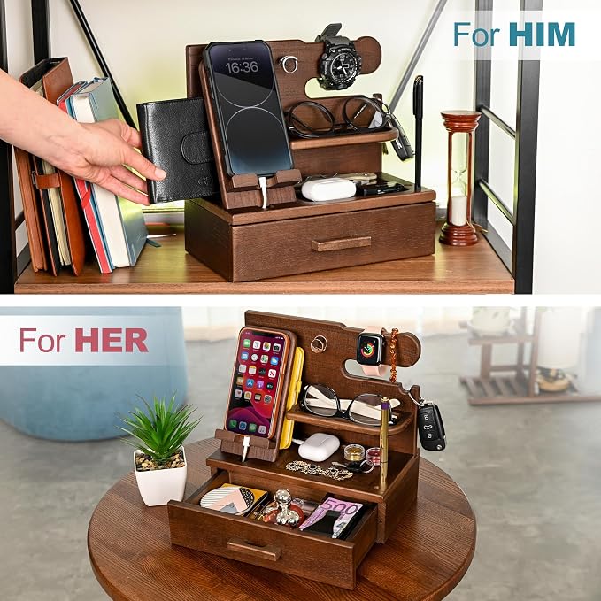 TESLYAR Wood Phone Docking Station - Image 6