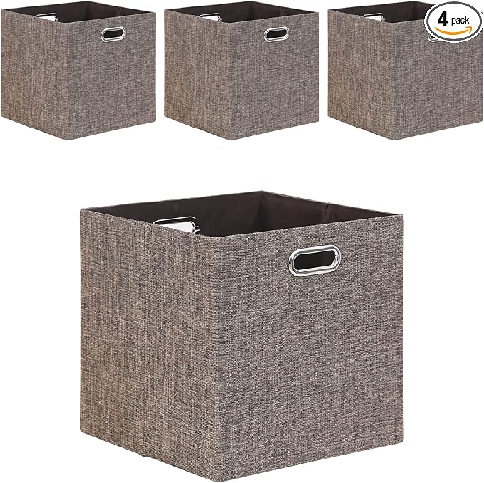 Cube Storage Bins 13×13 Linen Foldable Box by Fboxac