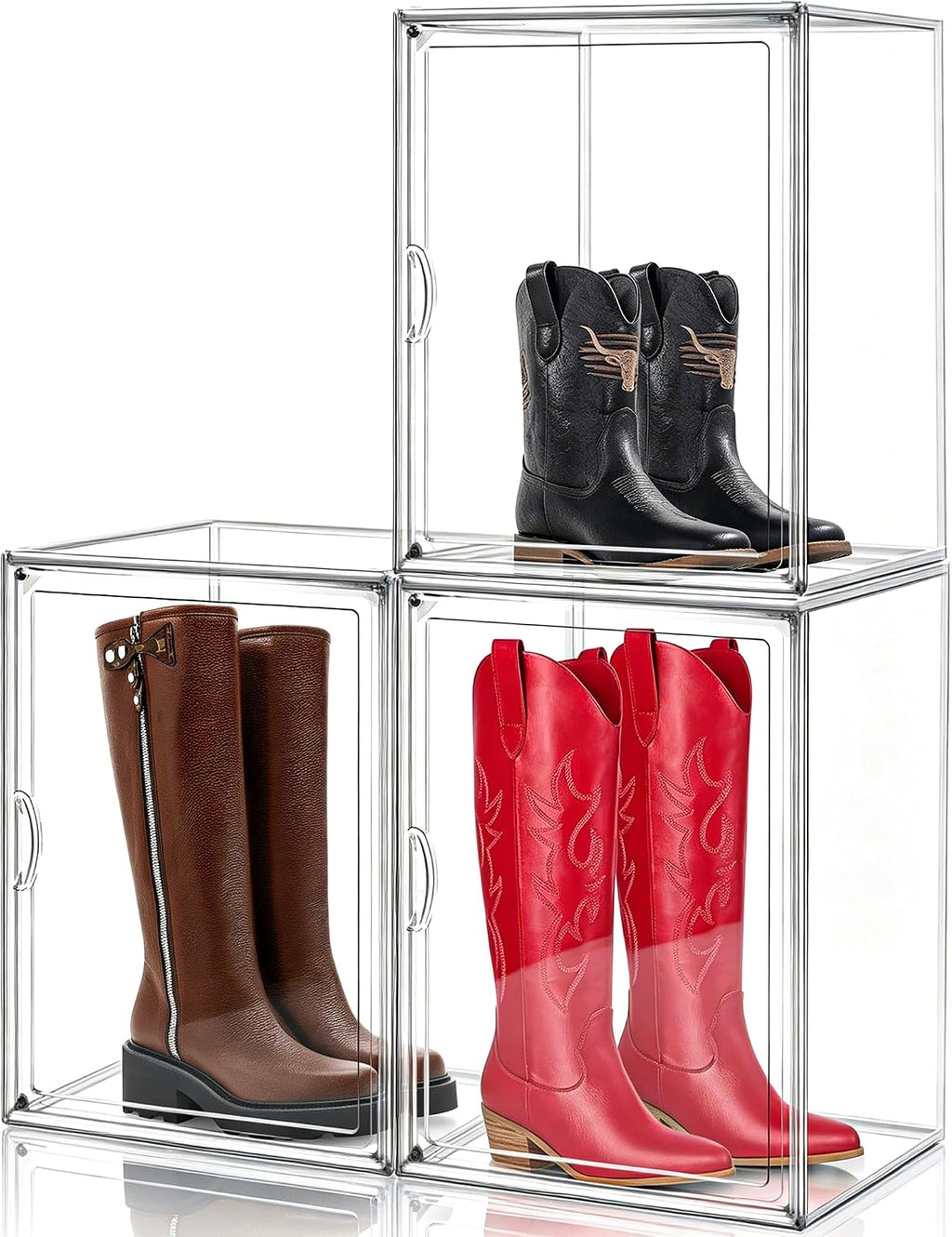 1 Pack Clear Tall Boot Storage Box, Organizer for Ankle Boots and