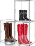 1 Pack Clear Tall Boot Storage Box, Organizer for Ankle Boots and