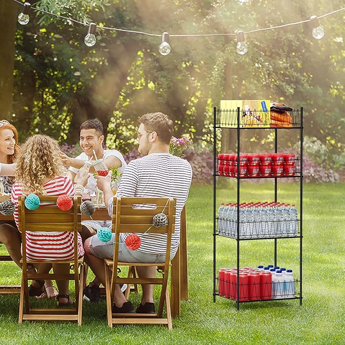 smusei Water Bottle Organizer Rack 4 Tier Free Standing Bottled Water Storage - Image 7