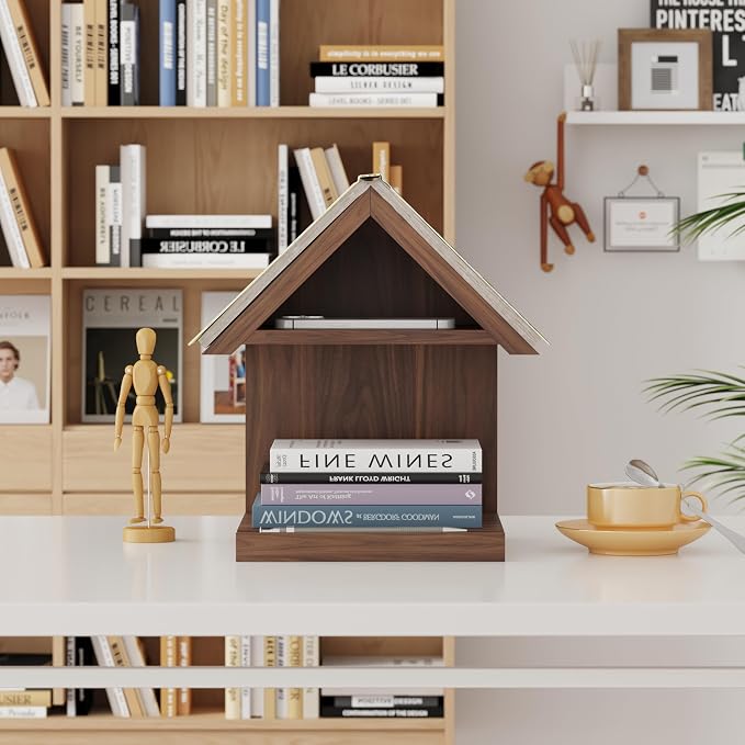 Floating Bedside Wood Bookshelf, Triangle Book Page Holder, Wooden Simple - Image 5