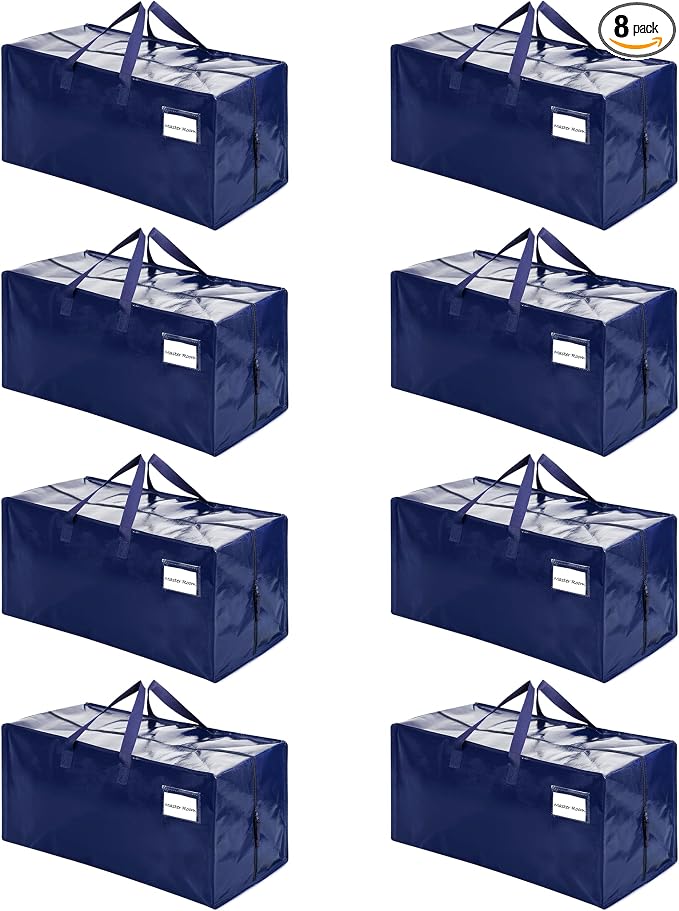 VENO 8 Pack Moving Bags w/Backpack Straps, Heavy Duty, Moving Boxes Alternative by Veno