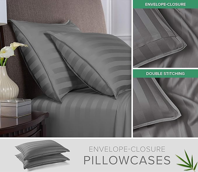 King Pillowcases by Pure Bamboo, Genuine 100% Organic Viscose Derived from - Image 2