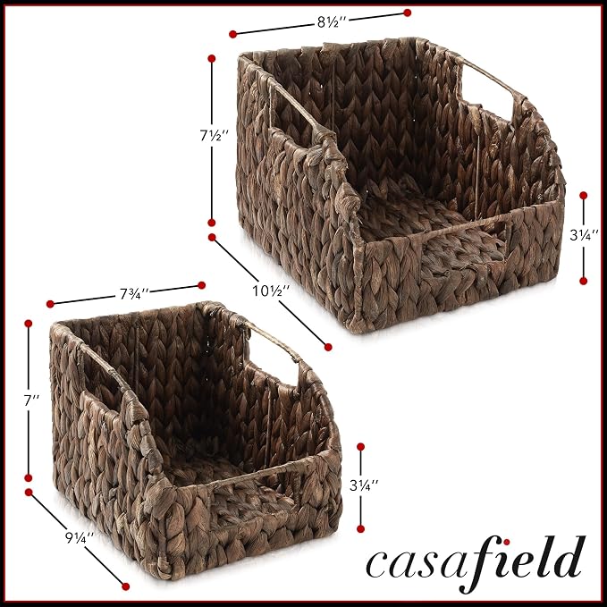 Casafield Set of 2 Water Hyacinth Pantry Baskets - Image 7