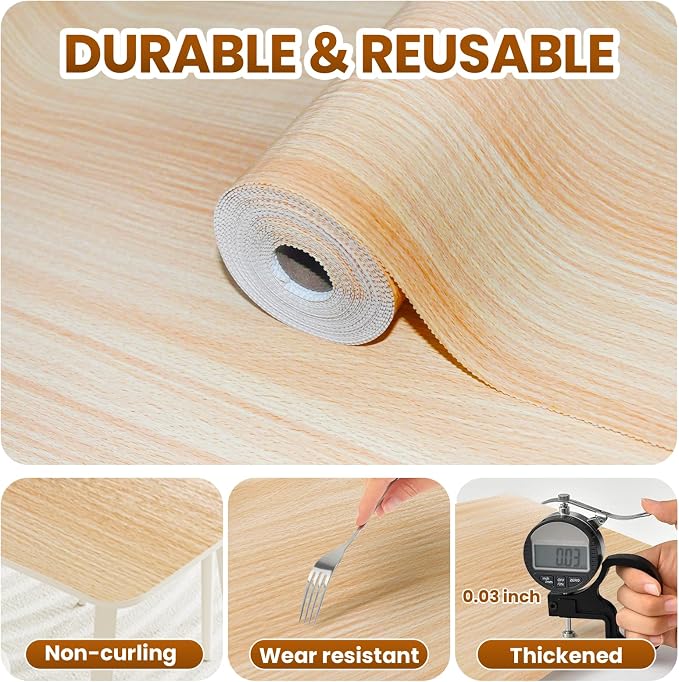 Drawer Shelf Liner for Kitchen Cabinets Non-Adhesive, Non Slip Shelf Paper - Image 4